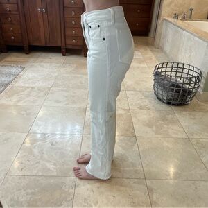 Abercrombie & Fitch White Straight Leg Mid-Rise Jeans
